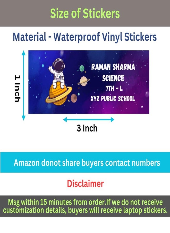 Yellow Nuts Personalized Name Stickers for Kids School Books 36 Pcs Waterproof Notebooks Custom Name Labels Water Bottles - Image 2